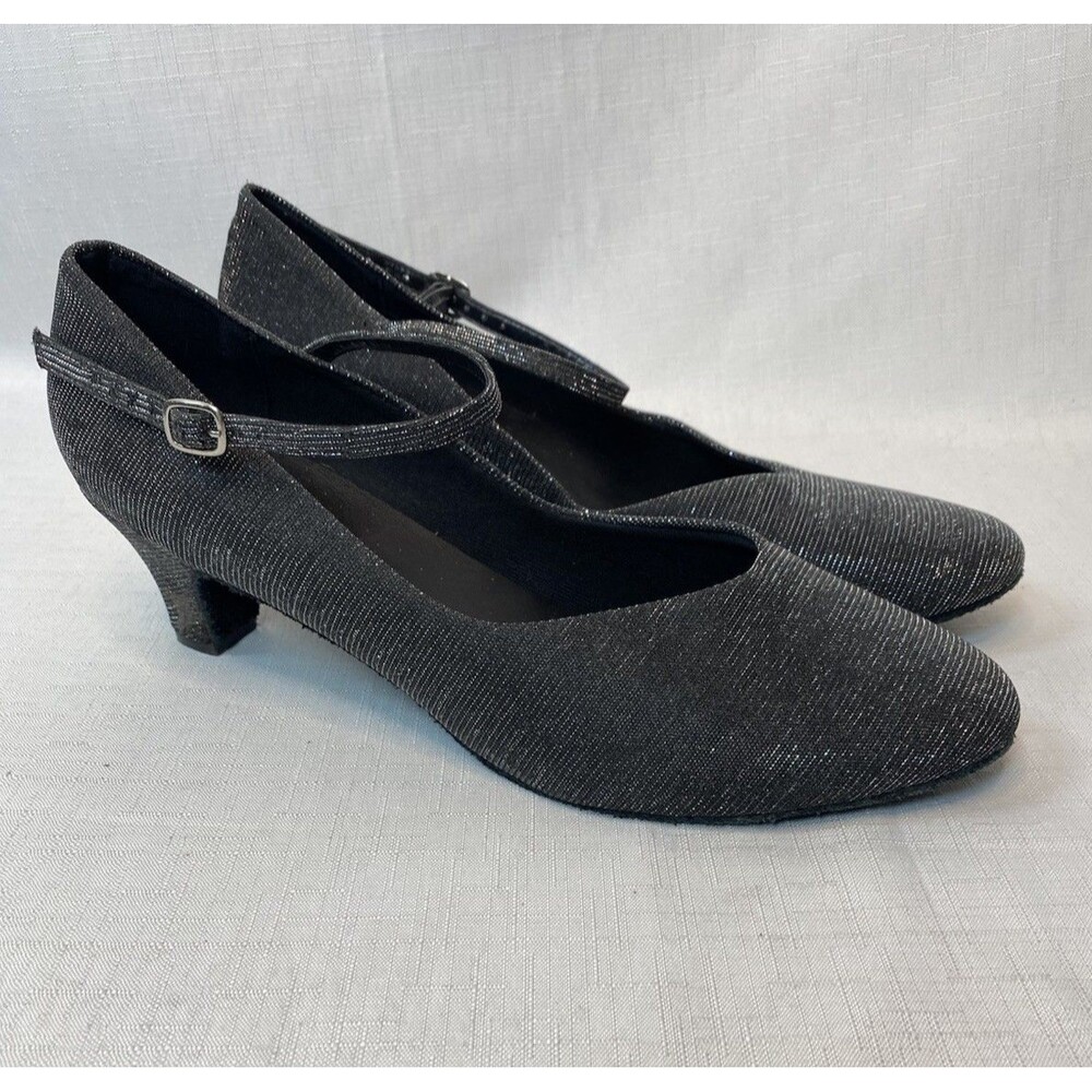 SO DANCA RACHELLE 1.5 INCH BALLROOM DANCE SHOES (BL116-A) Sparkly Black 12.5 W